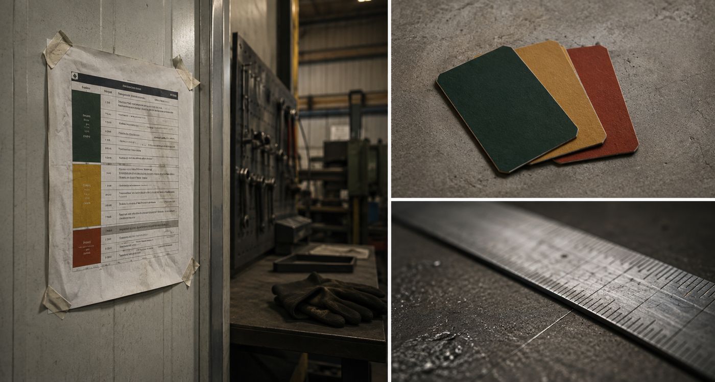 Composición de taller, cuadernos de colores y material